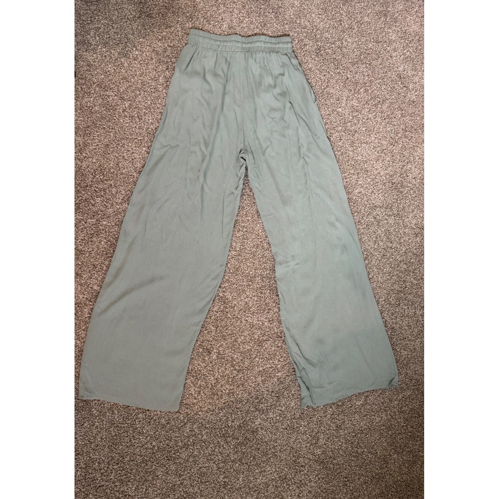 Blue B Collection Sage Green Wide Leg Textured Rayon Pants Small 70035P